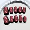 Быстрый и Стильный Набор Кошачий Глаз для Коротких Ногтей 30 шт. Накладные Ногти Полное Покрытие Искусственные Ногти Маникюр для Вечеринки или Повседневной Носки