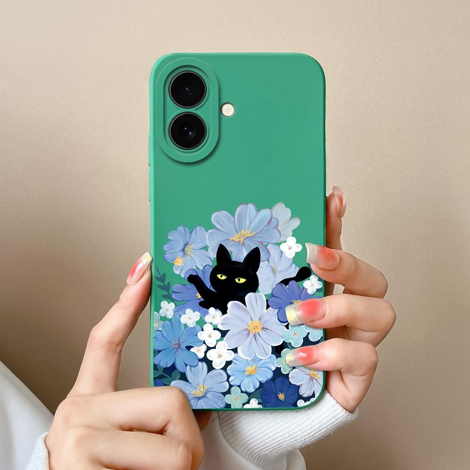 Для Apple iPhone 16 Plus 16pro 16promax новый чехол симпатичный цветочный узор облаков мягкий тонкий жидкий силикон высокое качество ударопрочный чехол для iPhone чехол Capas
