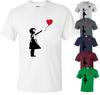 BANKSY ДЕВОЧКА С ШАРИКОМ-СЕРДЕЧКОМ 100% Хлопок Футболка Мужские Футболки Топ Шарики Граффити Подарок Рождество Любовь топ Футболка