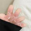 Spring/Summer French Nail Stickers: Fresh Blush Whitening False Nails, Short Wearable Tips