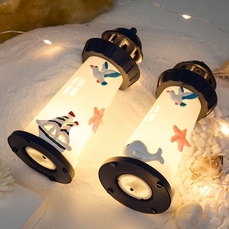 Океанский маяк Креативные украшения Ночной свет Ремесла Светящиеся настольные украшения в средиземноморском стиле