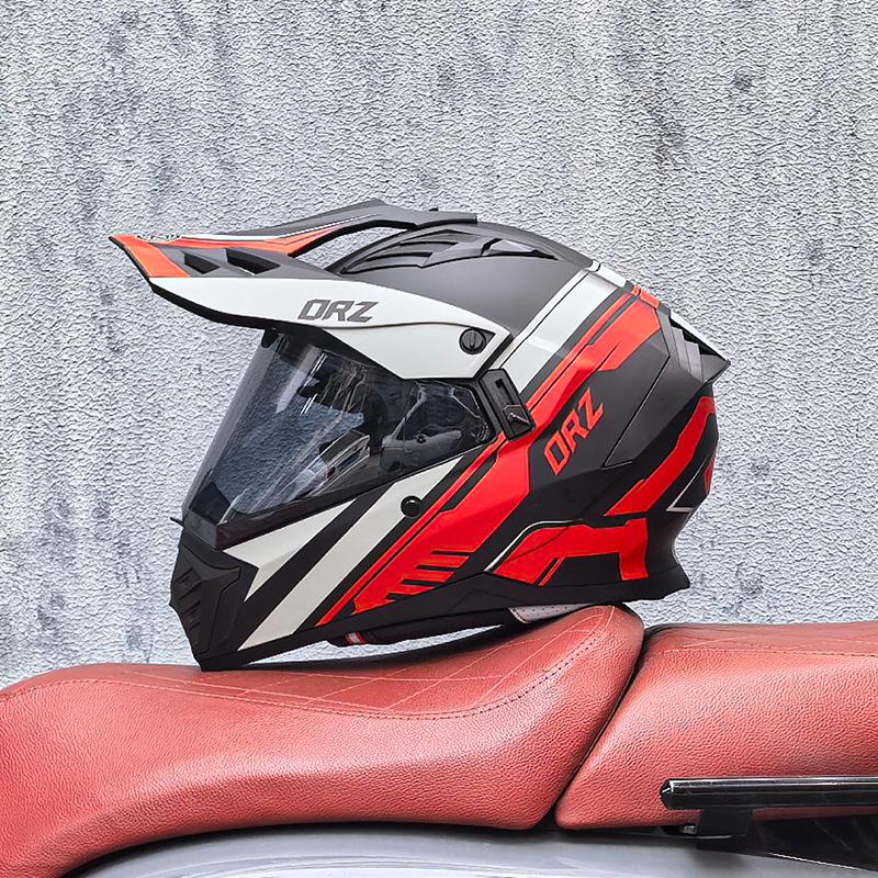 Unisex Motorcycle Rally Helmet with Single Visor for Road and Off-Road Long Distance Travel