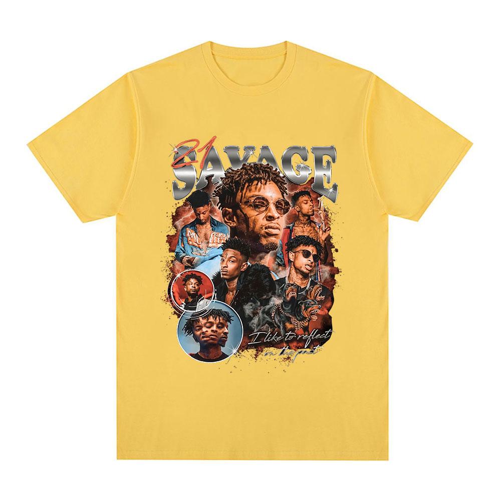 Графическая футболка унисекс 21 Savage, женская, винтажная, хип-хоп, хлопковая, повседневная, свободная, оверсайз, с коротким рукавом, подарок для фанатов