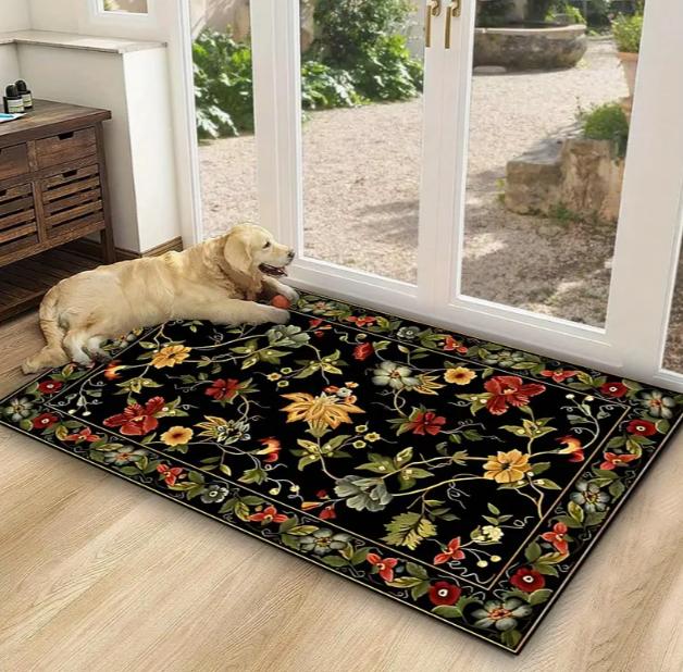 Ретро Цветочный Узор Приветственный Дверной Коврик Модные Коврики Спальни Ванные Комнаты Кухни Балконы Сады Современная Фермерская Декорация