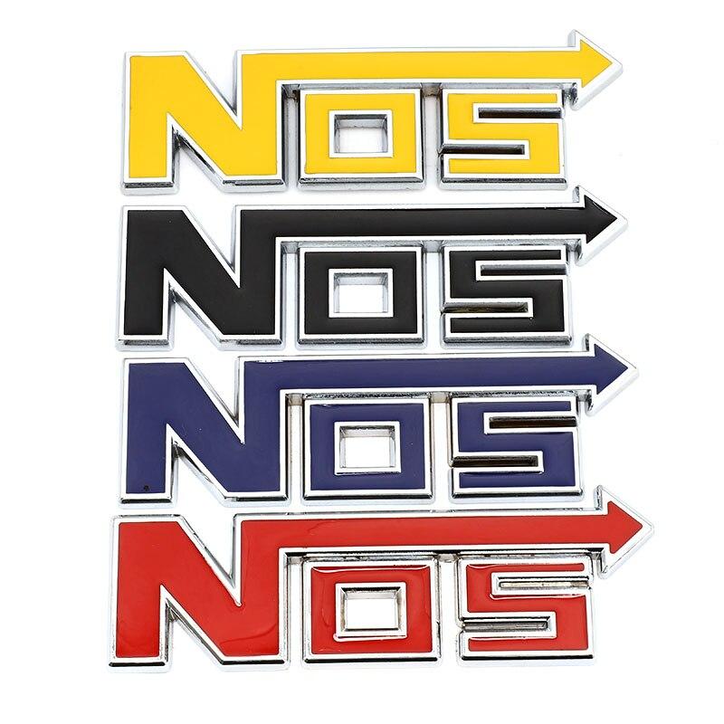 3D металлический логотип NOS, эмблема на передней решетке, значок, автомобильные наклейки, наклейки для BMW Honda Mercedes Auto Ford Focus Volkswagen Nissan Toyota