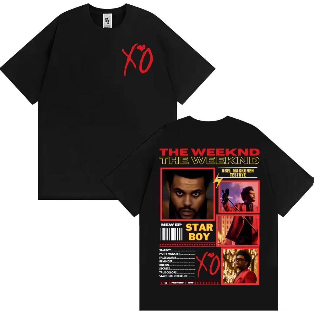 Графическая футболка с изображением рэпера The Weeknd, тур в поддержку альбома Xo 2026, мужская мода, хип-хоп, панк, уличные футболки, повседневная хлопковая оверсайз футболка