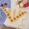 FD-1122 French-style Vintage Handmade Knitted Plaid Triangle Scarf Women Sweet Cute Crochet Headband Summer Hollow-out Made