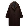 Fall and Winter New Women's Clothing Loose Long Sleeves Lapel Wool Blended Coat Outwear 2052233 2052201