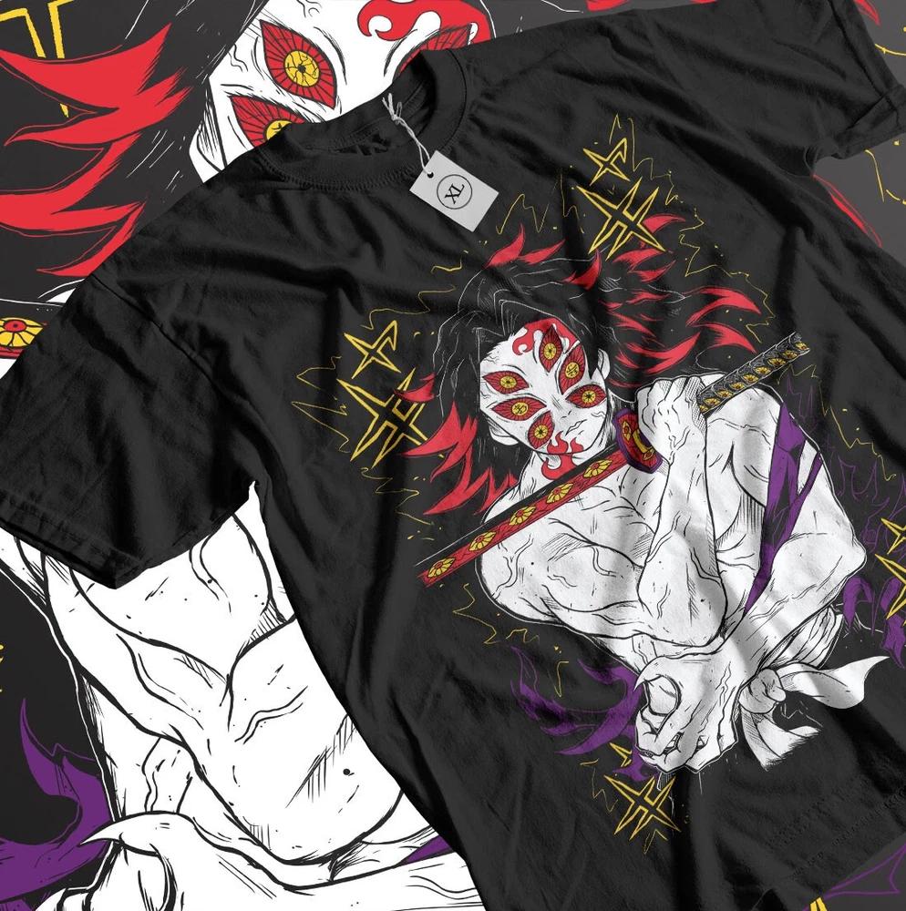Anime Demon Slayer The Upper Moon One Kokushibo Graphic Black TShirt All Size
