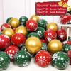 30pcs Christmas Latex Balloon 10inch Golden Green Red Confetti Balloons For Christmas New Year Party Decoration 2026