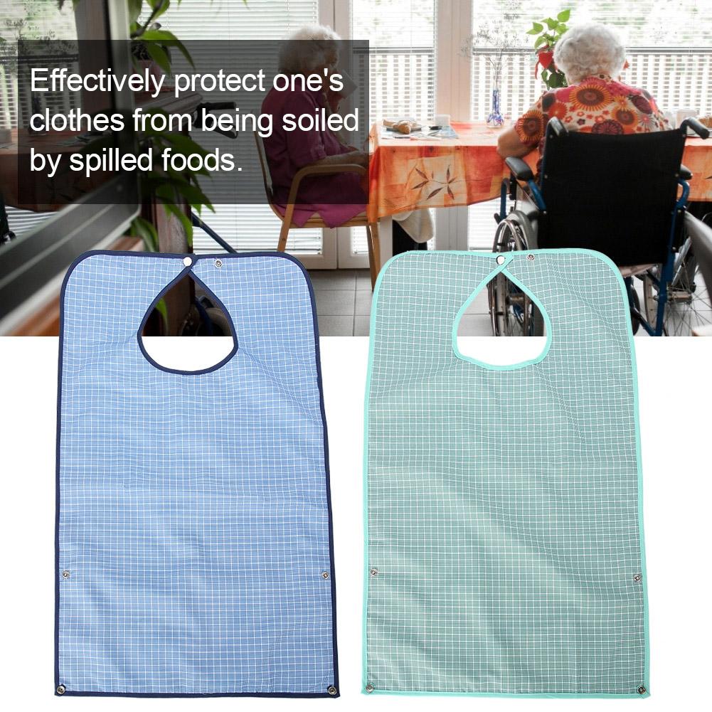Adult Waterproof Mealtime Bib Double Layer Elder Dinning Clothes Protector