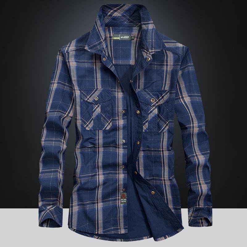 Новые осенне-зимние мужские повседневные клетчатые рубашки больших размеров, хлопковые рубашки с длинными рукавами