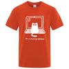 Mens Tshirt High Quality 100 Cotton Funny Cat Programmer Printed Summer Casual Loose Cool Men T Shirt Oneck Male Tops Tees