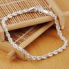 925 Sterling Silver 4mm Water Wave Chain Bracelet, Fashionable and Charming Jewelry
