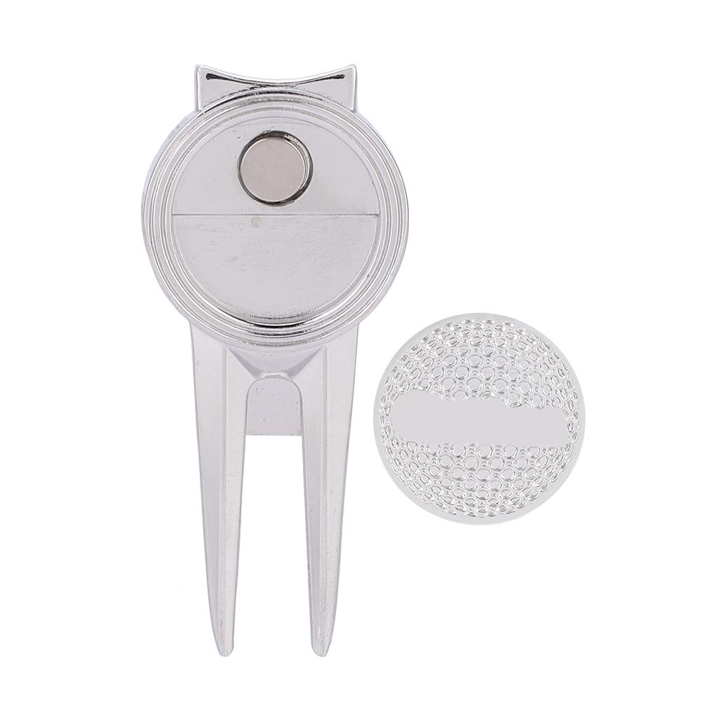 Стильный инструмент для ремонта диво из цинкового сплава, магнитный маркер для мячей, аксессуар для гольфа(D103 Серебро)