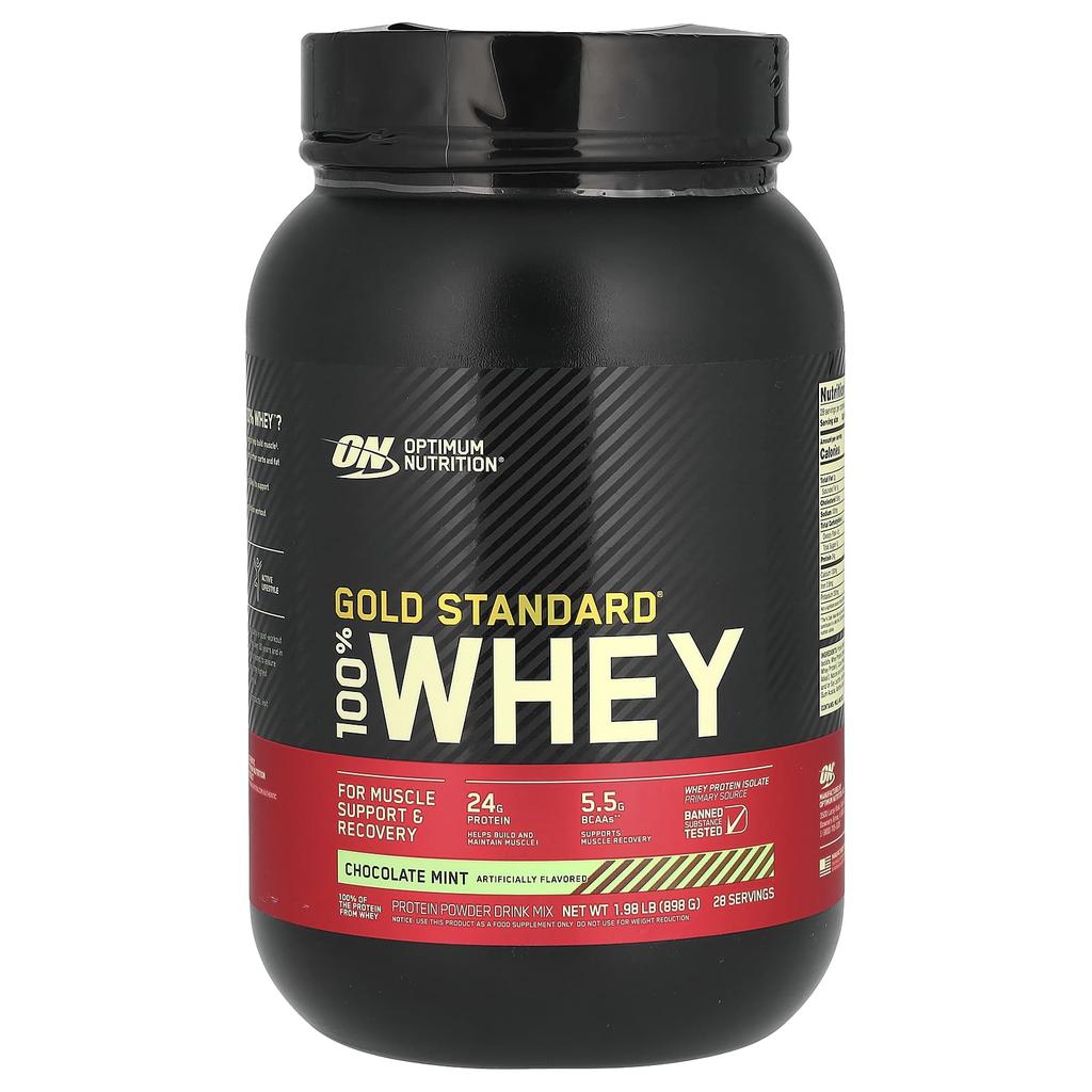 Optimum Nutrition Gold Standard 100% Whey, Chocolate Mint, 1.98 Lb (898 G)