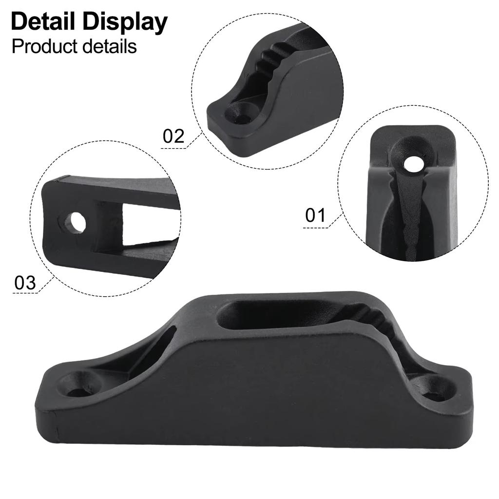 Cleat Self-Lock Rope Black Nylon Cleat 86x20mm Rope Tensioner Slide Kayak Accessories
