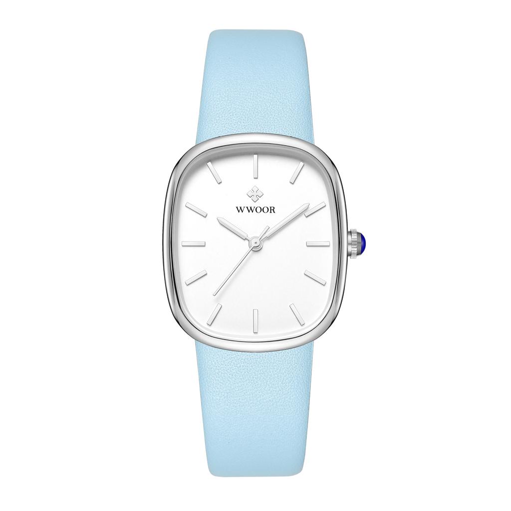 WWOOR элегантные женские новые часы с маленьким квадратным циферблатом, кварцевые водонепроницаемые изысканные винтажные женские часы с ремешком