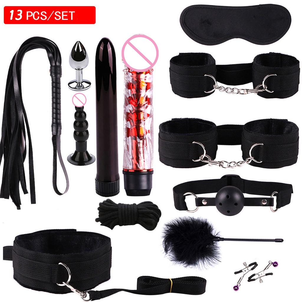 Пробки для сосков Анальный вибратор Наручники Маска Вибрационный набор