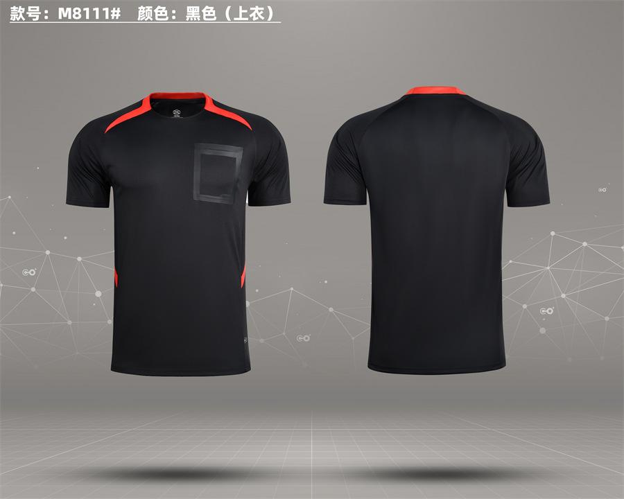 New football referee suit, referee jersey, foreign trade short-sleeved football match sports training suit printing