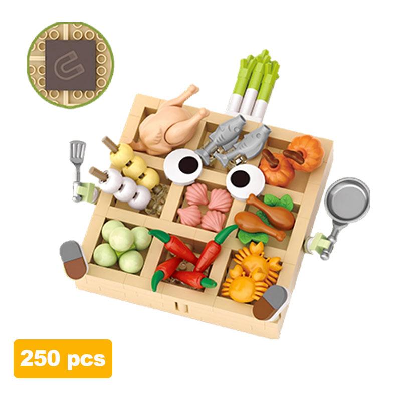 LOZ Мини Креативный Магнит на Холодильник Конструктор Город Оден Хот-пот Стейк Модель Сборка Украшения Кирпичные Игрушки Детский DIY Подарок