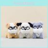 Adorable Plush Dog Keychain With Glasses Cute Cartoon Doll For Bags And Accessories