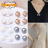 3/6/8PCS Adjustable Collar Clip Pearl Brooch Non-Slip Brooches New Safety Pins  Dress Decoration