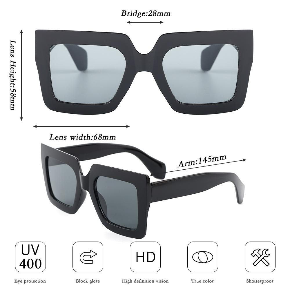 Fashion large-frame sunglasses for women's high-end sense, hot-selling anti-ultraviolet versatile street shot square sunglasses for men