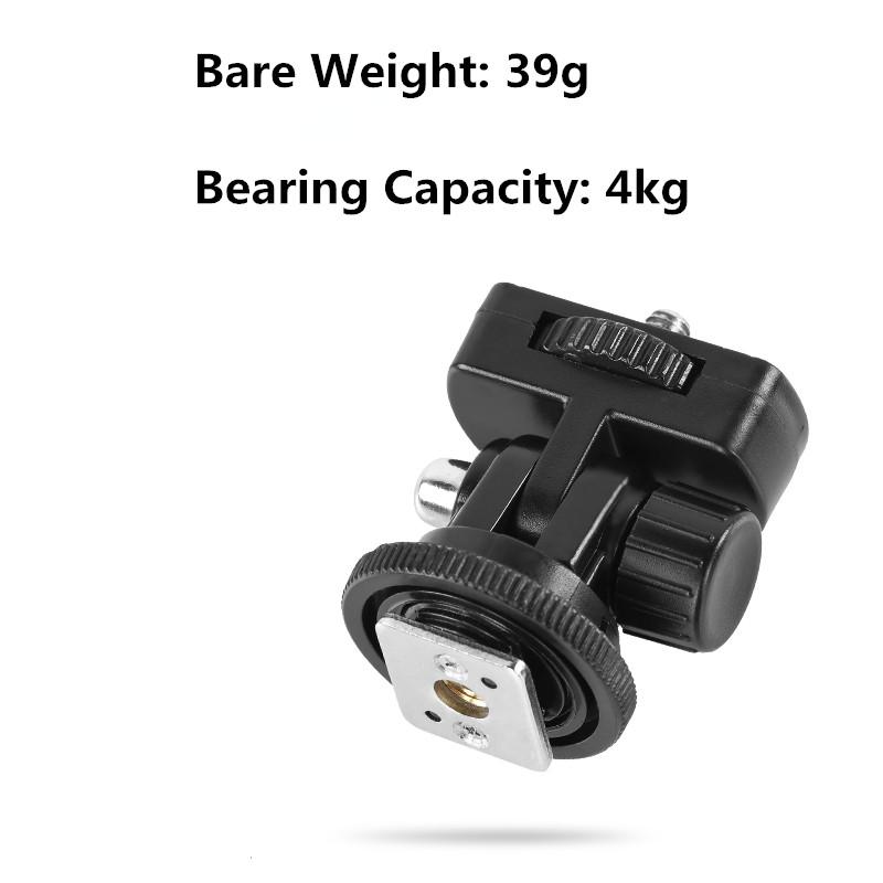 1/4" Inch Screw Hot Shoe Mount Adapter 180 Degree Adjustable Angle Pole for DSLR Camera Canon Nikon Flash LED Light Monitor