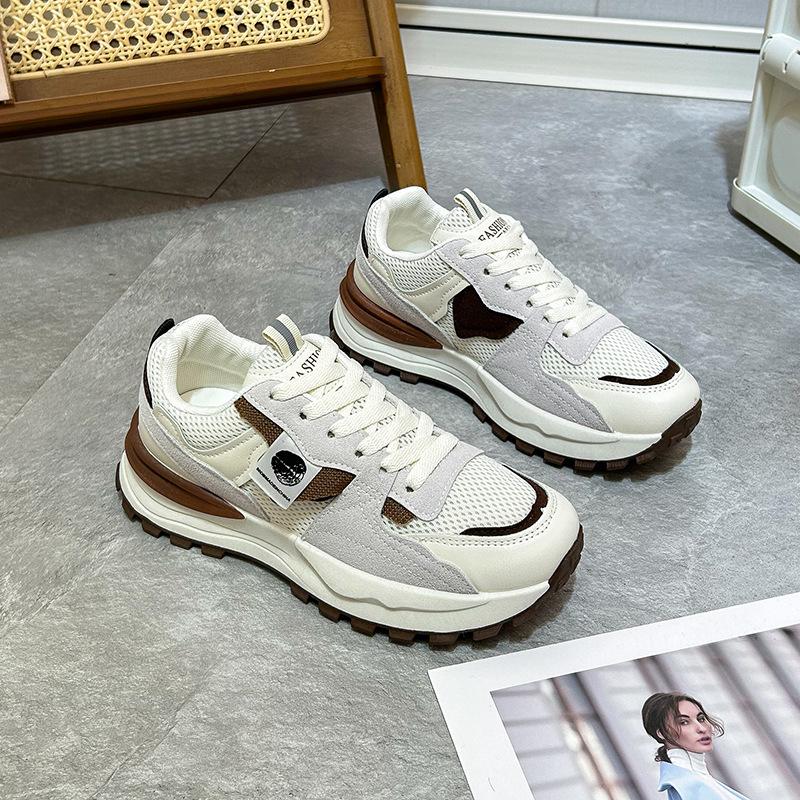 23 весенние новые туфли для папы на толстой подошве, женские дышащие туфли Форрест Гамп, повседневная обувь в корейском стиле с круглым носком, студенческая спортивная обувь