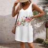 Women's Casual Sundress With Pockets Summer Boho Beach Dress Floral Blouses For Women T-Shirts Dress V Neck Loose Tank Dresses