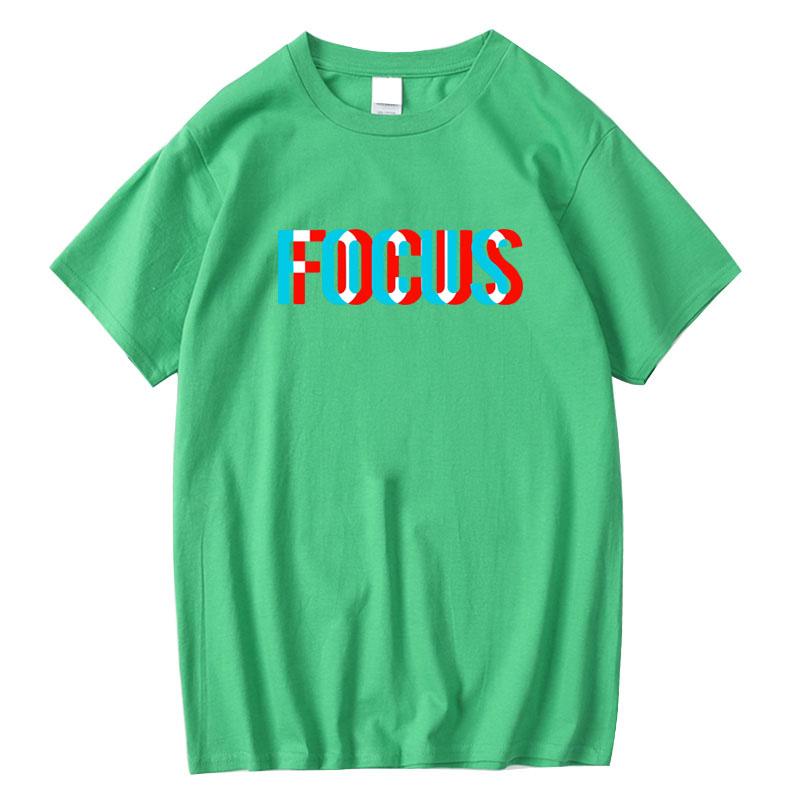 Unisexs Tshirt 100 Cotton Summer Loose Focus Print Unisex T Shirt Casual Loose oneck Unisex Tshirt Short Sleeve tshirt Male Tees