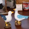 Mediterranean Style Resin Seagull Figurine Waterproof Beach Theme Seabird Ornament Handmade Fade-Resistant Small Seagull Model