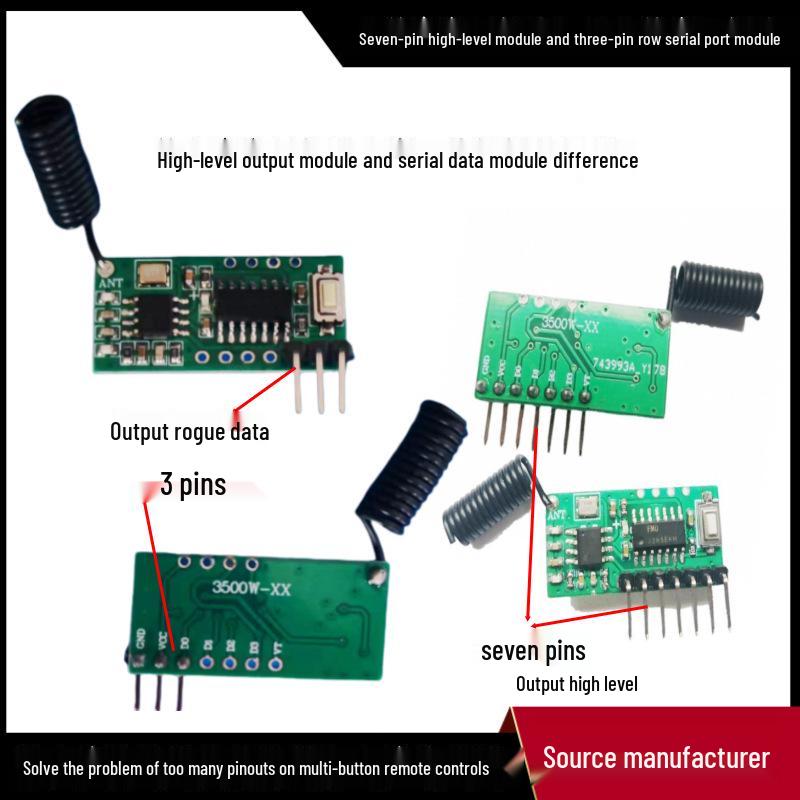 Aosheng Беспроводной пульт дистанционного управления Кнопочный выключатель Приемник 315/433М Модуль