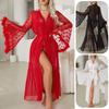 Sexy Mesh Nightgown Seduction Lingerie Cardigan Pajamas Bathrobe Homewear