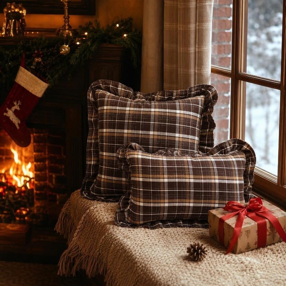 18x18 Inches Throw Pillow Covers Tartan Plaid Checkered Pillowcase For Couch Sofa
