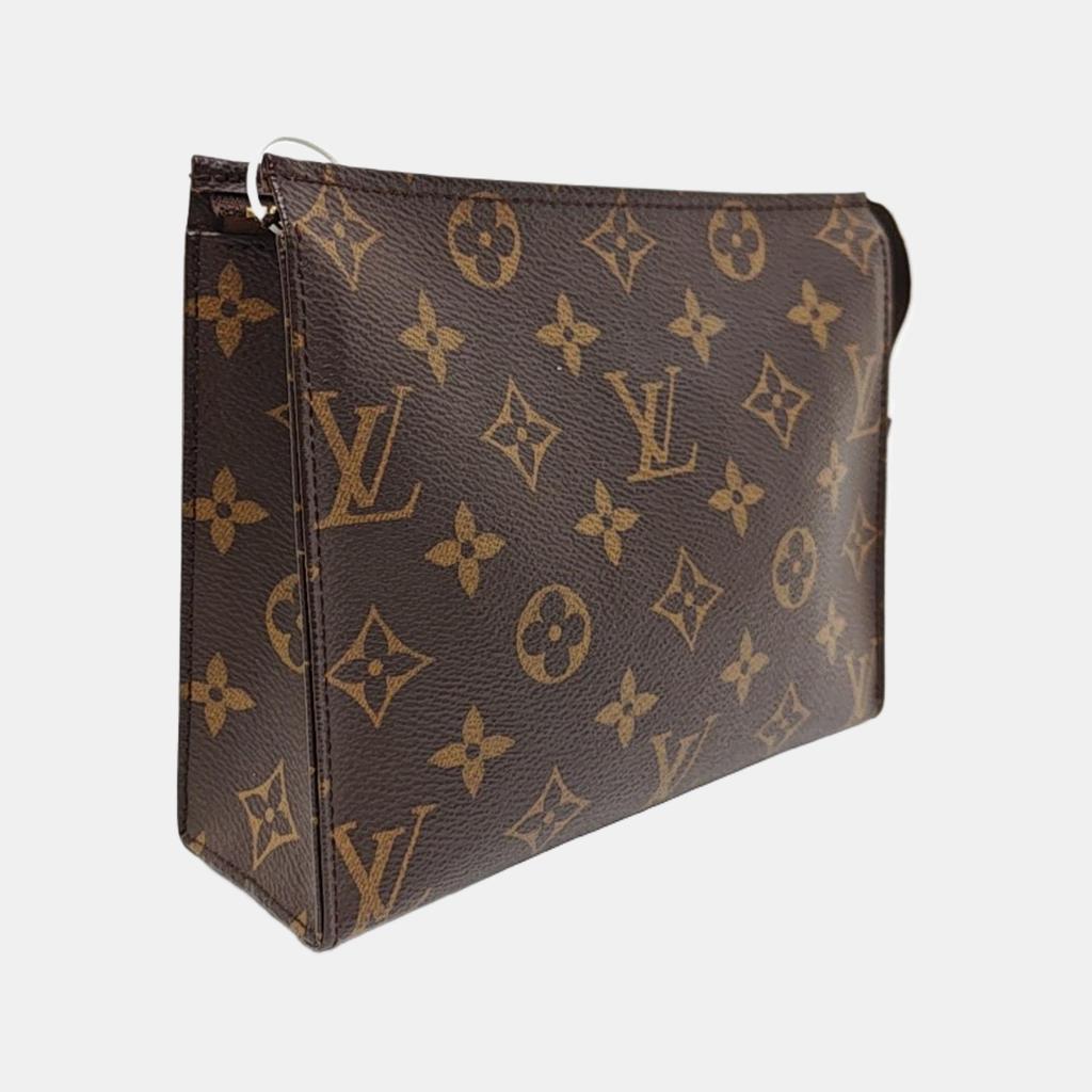 [Б/У] Poche Toilette 19 Классическая Monogram Универсальная Портативная Холщовая Сумка-косметичка Клатч - Очень Хорошее Состояние #34DEBZ