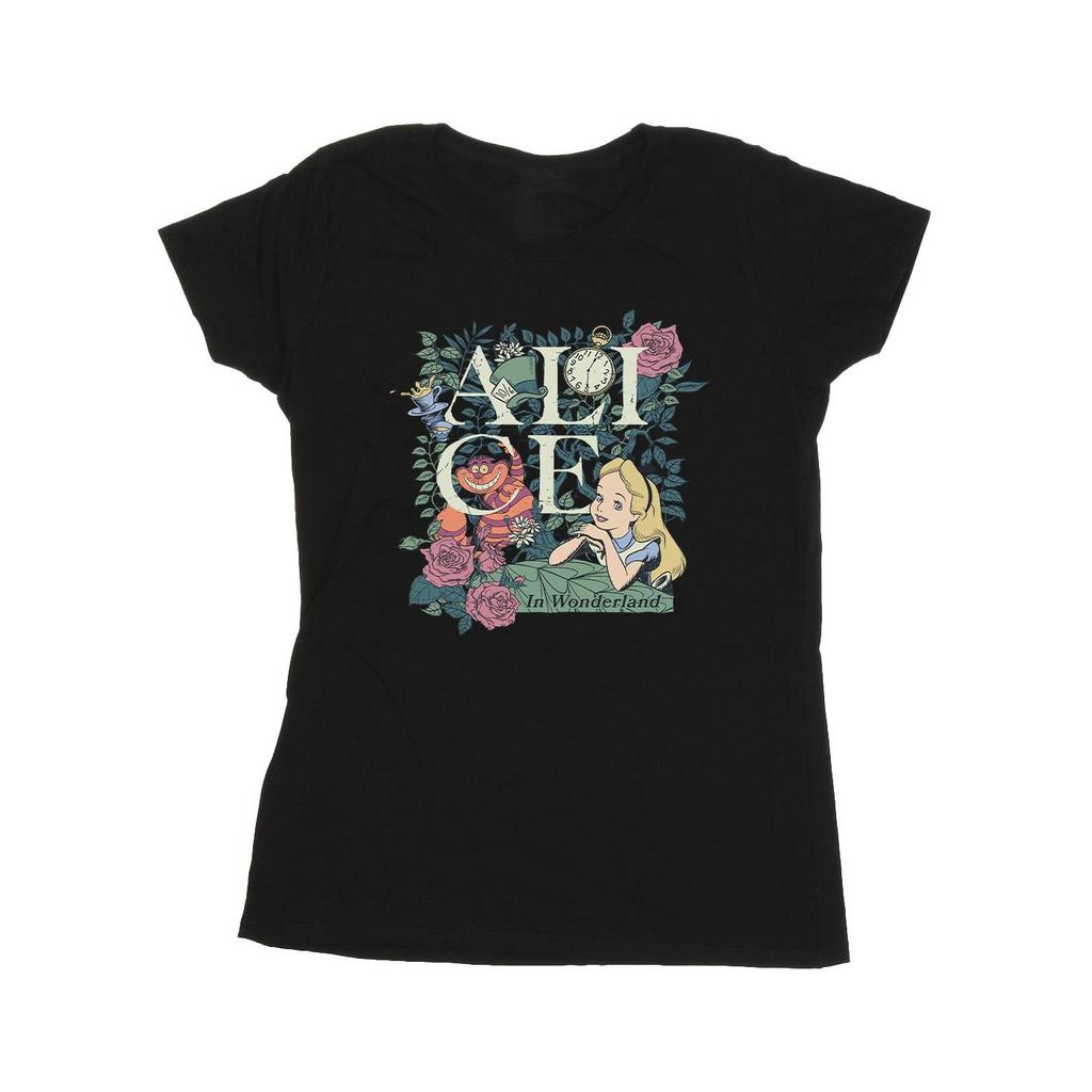 Disney Womens/Ladies Alice In Wonderland Leafy Garden Cotton T-Shirt