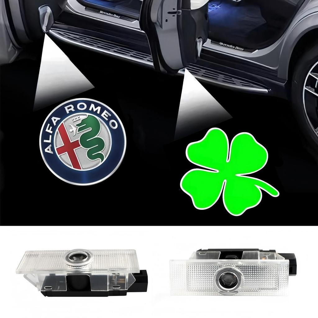 APQU7 2X Led Car Door Welcome Projector For Alfa Romeo 159 166 Giulia Mito Giulietta Stelvio Brera Ghost Shadow Lamps Decorative Light