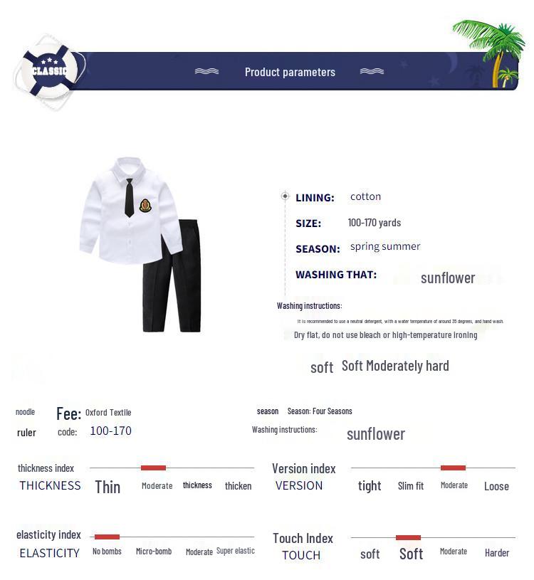 Белый школьный костюм с длинным рукавом для мальчика – Универсальная одежда для выступлений ко Дню защиты детей 1 июня