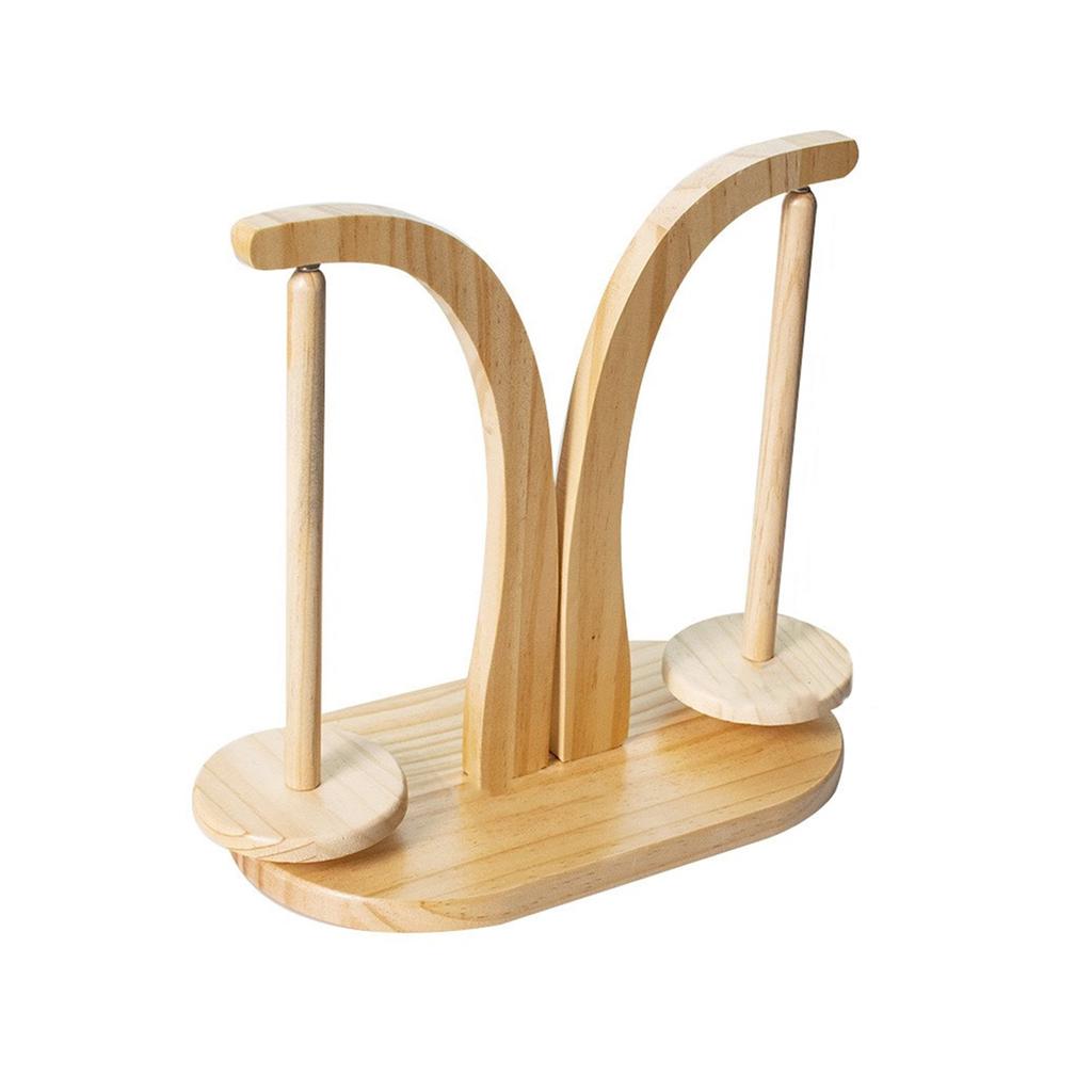 Magnetic Yarn Holder with Twirling Mechanism Wood Yarn Dispenser Double Side Thread Spool Holder for Hand Stitching