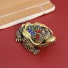 Brass Toad Figurine Vintage 3-Legged Golden Toad Model Mini Rhinestone Frog Metal Statue Animal Sculpture Feng Shui Desktop Decoration Ornament