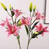 Шелковая лилия Брауна с эффектом реального прикосновения, пластиковые искусственные цветы для гостиной, для рабочего стола