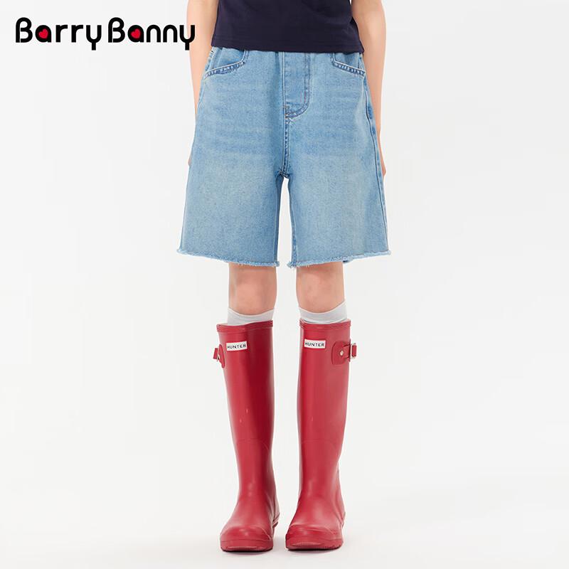 Джинсовые шорты-бермуды для девочек BARRY BANNY, свободные, дышащие, вымытого синего цвета