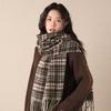 New Scarf Women's Autumn and Winter High-end Feeling Warm and Versatile Thickened Plaid Black and White Atmosphere Scarf