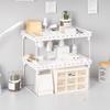 Foldable Wrought Iron Tiered Shelf Divider - Dormitory & Desktop Storage Rack