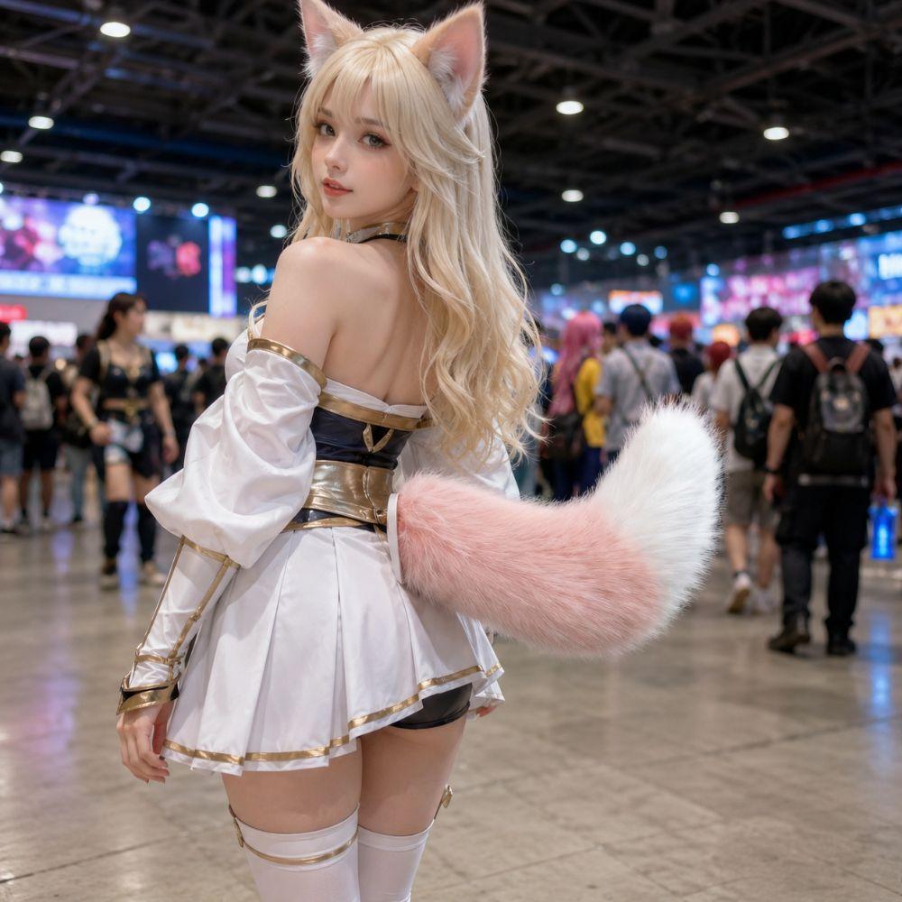 Rechargeable Electric Fox Tail Belt Plush Electric Tail Halloween Cosplay Performances, Etc