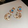 Ear Jewelry Vintage Earrings Women Light Luxury Moon Stud Earrings Star Pendant Earrings  Gift