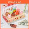 Simulation Ice Wooden Cream Vending Cabinet Model Children Toy Set For Gift