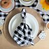 4PCS 30 X45cm 100% Cotton Washable Fabric Handmade Soft Cloth Napkins Versatile  Lattice Square Tea Towel for Dinner Kitchen and Parties Decor